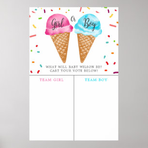 Eis Cream Gender Reveal Boy Girl Prediction-Zeiche Poster