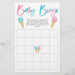 Eis Cream Gender Reveal Party Baby Bingo Game