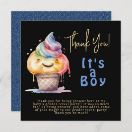 Eis Cream Gender Reveal Party Sein a Boy Dankeskarte