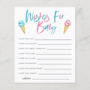 Eis Cream Gender Revewans for Baby Card
