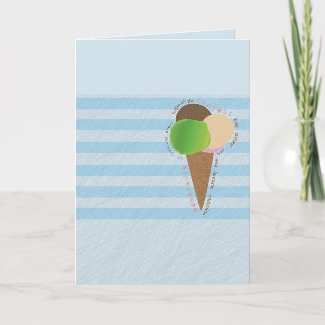 Eis Cream Happy Birthday Card Karte (Vorderseite)