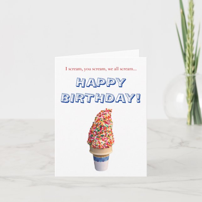 Eis Cream Happy Birthday Card Karte (Vorderseite)