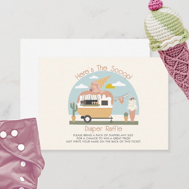 Eis Cream Light Pink Babydusche Windelwindeln Begleitkarte (Von Creator hochgeladen)