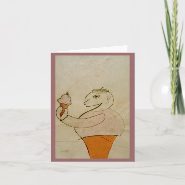 Eis Cream Man Note Card von Brad Hines Karte (Vorderseite)