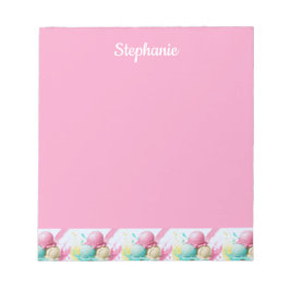 Eis Cream Muster auf rosa Sweet Personalisiert Nam Notizblock