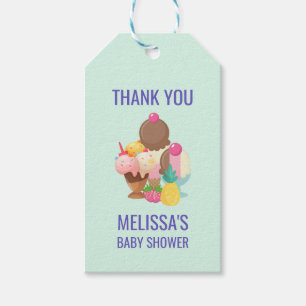 Eis Cream Neopolitan Flavors Baby Dusche Dank Geschenkanhänger