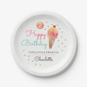 Eis Cream Party Kids Party Paper Plate Pappteller