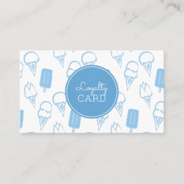Eis Cream Shop Hand bemalt Blue Loyalty Card Visitenkarte
