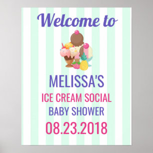 Eis Cream Social Baby Shooting Event Poster