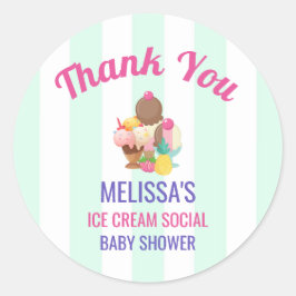 Eis Cream Social Baby Shooting Event Vielen Dank Runder Aufkleber