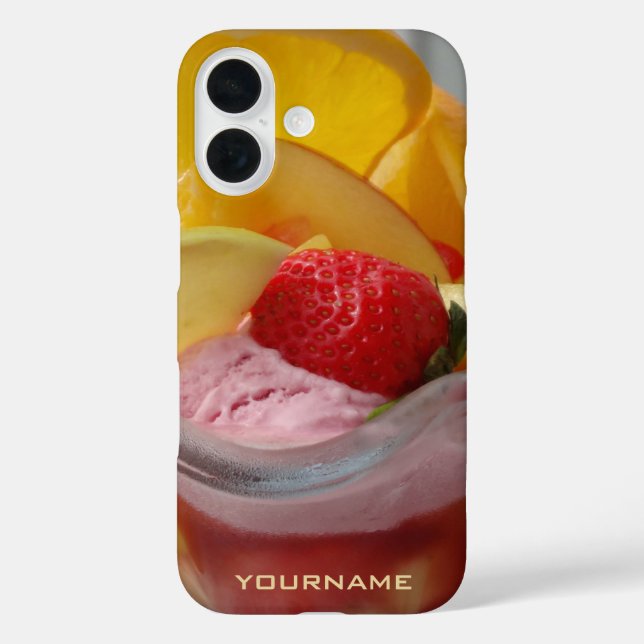 Eis Cream Sundae kundenspezifische Monogramm-Hülle Case-Mate iPhone Hülle (Rückseite)