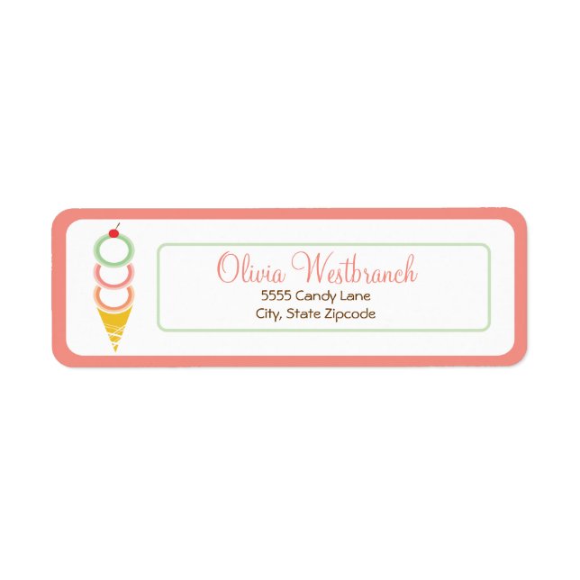 Eis-Creme-Adressetikett (Vorne)