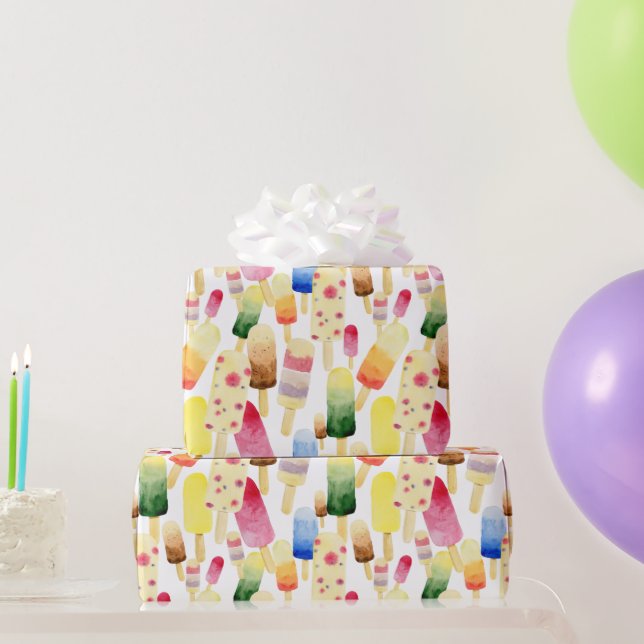 Eis Creme Aquarellmuster Geschenkpapier (Partygeschenke)