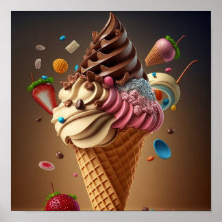 Eis Creme Digital Art Poster