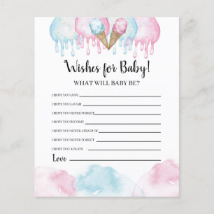 Eis Creme Gender Reveal wünscht sich eine Babykart