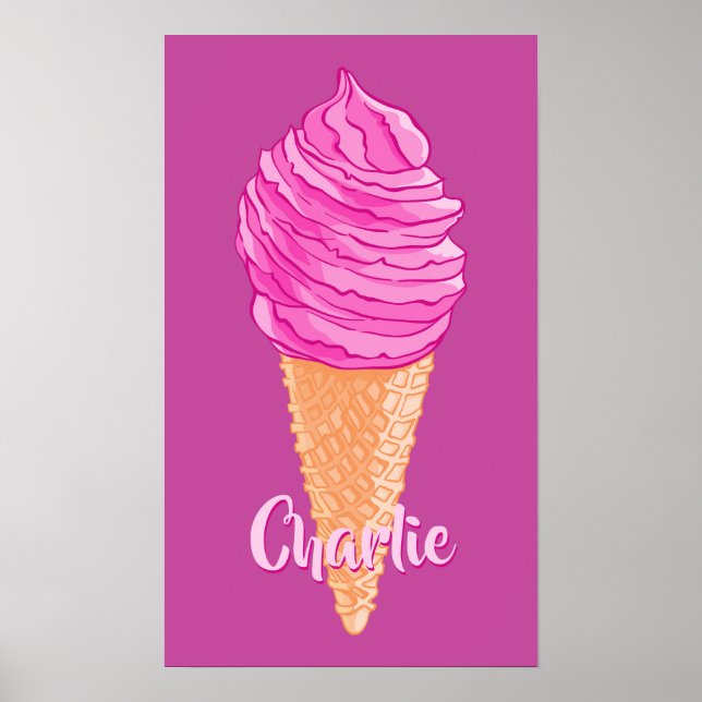 Eis Creme individuelle Name Plakat (Vorne)