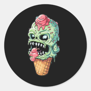 Eis-Creme-Kegel-mit-wenig-Monster-Sammlung (4) Runder Aufkleber