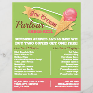 Eis-Creme-Logo, Eiscremewerbung Flyer