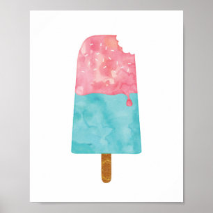 Eis Creme Popsiv Aquarelldruckposter Poster