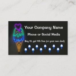 Eis Creme Truck Loyalty Punch Card Visitenkarten Treuekarte