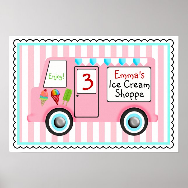 Eis Creme Truck Poster (Vorne)