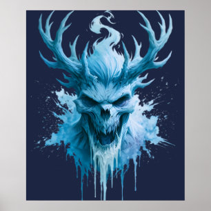 Eis-Dämon-Watercolor-Poster Poster
