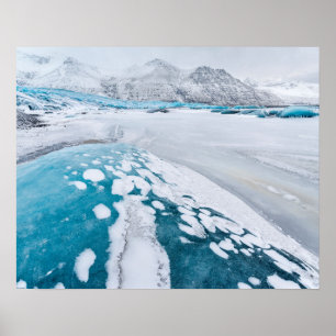 Eis des gefrorenen Gletschers, Island Poster