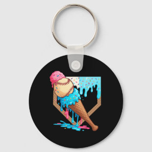 Eis-Drip Bysebyll Jungen Spiel-Tag Home Plate D Schlüsselanhänger