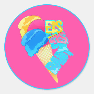 Eis Eis Baby Runder Aufkleber