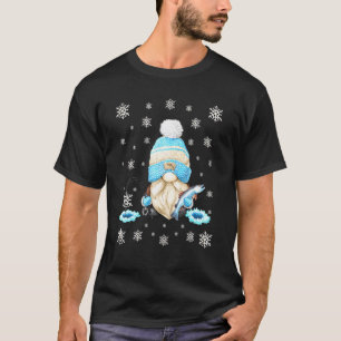 Eis-Fisch-Gnom für Männer Süßer Schneeflocken-Wint T-Shirt