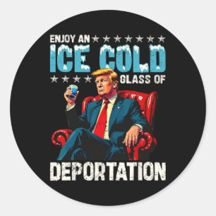 Eis genießt ein eiskaltes Gl von Deportation Shirt Runder Aufkleber