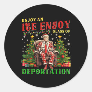 Eis genießt eine Eiskalte GL der Deportation Funny Runder Aufkleber