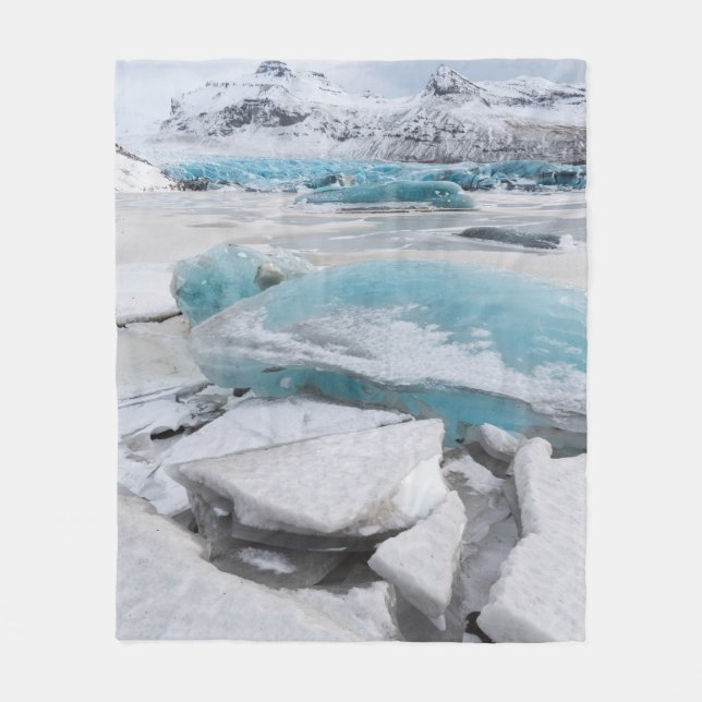 Eis-Gletscherformationen im Winter Fleecedecke (Vorderseite)