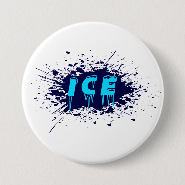 Eis-Graffiti-Typografie-Urban-Street-Art-Design Button (Vorderseite)