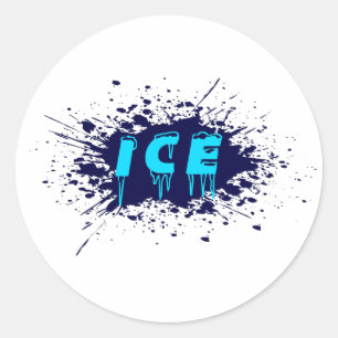 Eis-Graffiti-Typografie-Urban-Street-Art-Design Runder Aufkleber