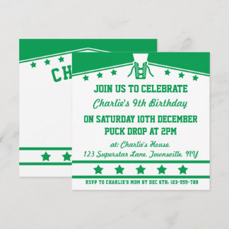 Eis-Hockey-lädt Themed Jersey-Party Schablone ein Einladung