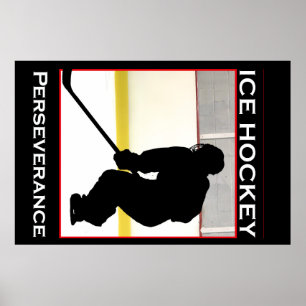 Eis-Hockey-motivierend Plakat - Perserverance