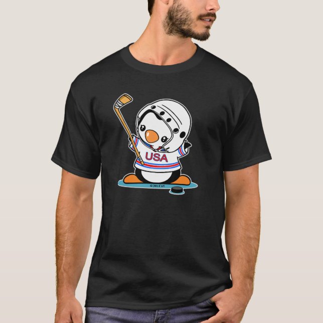 Eis-Hockey-Pinguin T-Shirt (Vorderseite)