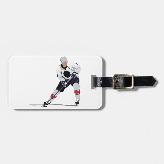 Eis-Hockey-Spieler-Gepäckanhänger Gepäckanhänger (Vorderseite horizontal)