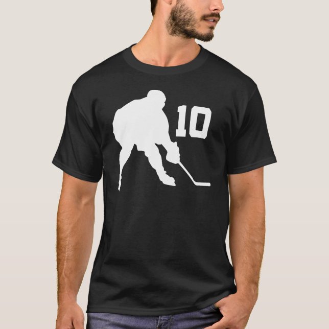 Eis-Hockey-Spieler Jersey Nr. 10 T-Shirt (Vorderseite)