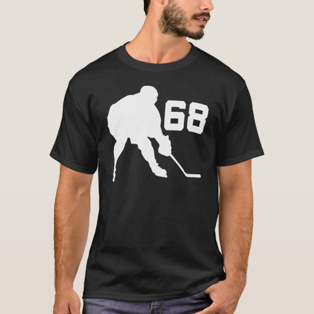 Eis-Hockey-Spieler Jersey Nr. 68 T-Shirt (Vorderseite)
