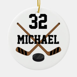 Eis-Hockey-Spieler-personalisiertes Keramikornament