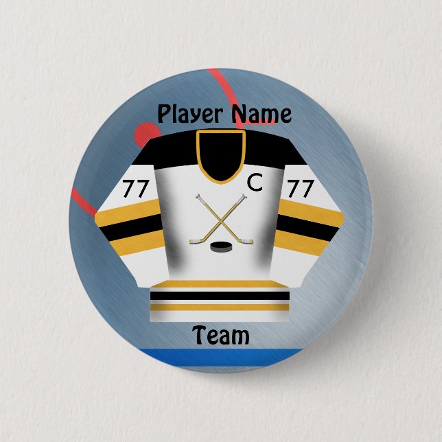 Eis-Hockey-Team-Jersey-Knopf Button (Vorderseite)