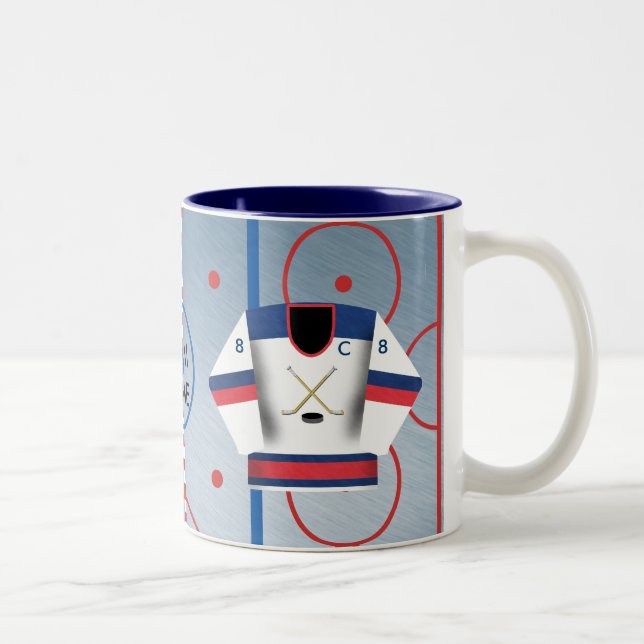 Eis-Hockey-Team-Jersey-Tasse Zweifarbige Tasse (Rechts)