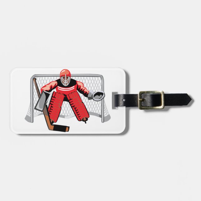 Eis-Hockey-Tormann-Gepäckanhänger Gepäckanhänger (Vorderseite horizontal)