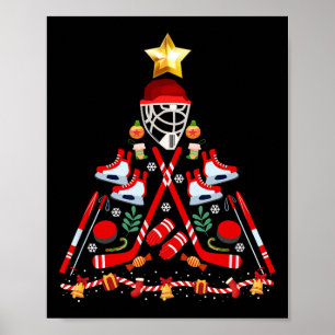 Eis Hockey Weihnachtsbaum Spaß Xmas Pjs Player Spo Poster