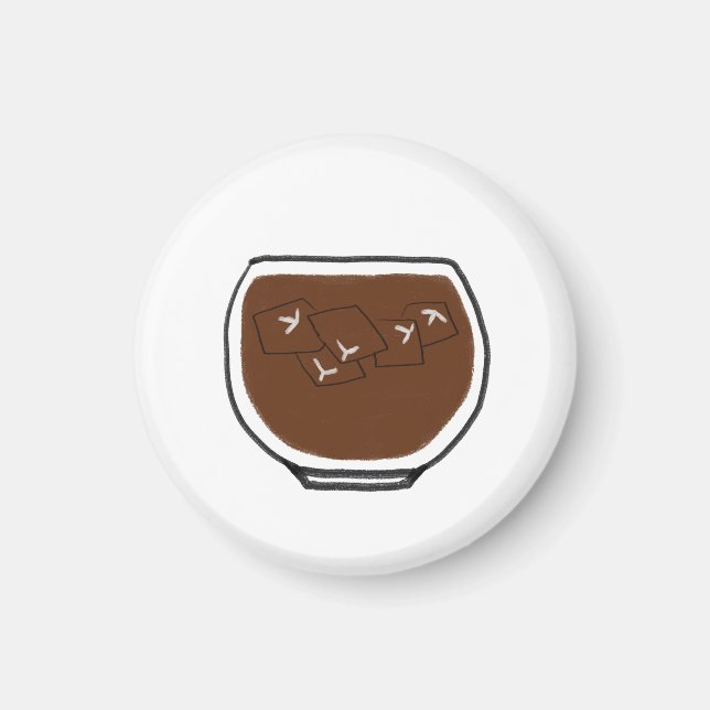 Eis-Kaffee-Minimalist-Geschenk Magnet (Vorne)
