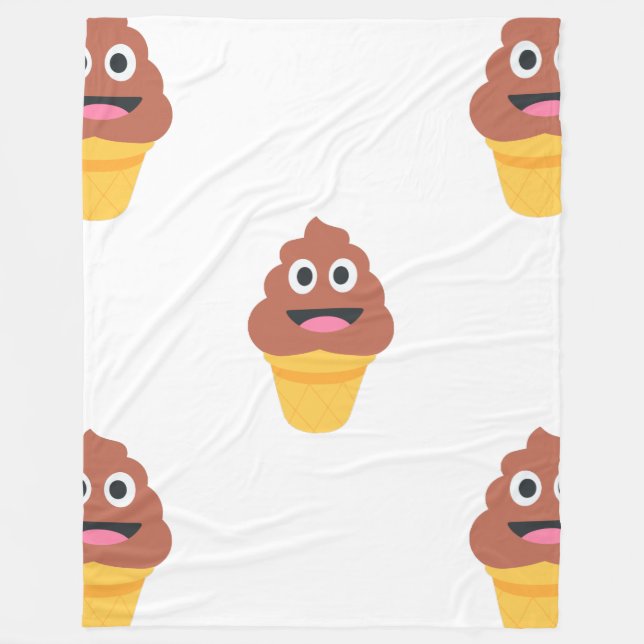 Eis-Kegel Poo Emoji Decke (Vorderseite)
