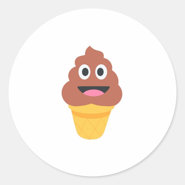 Eis-Kegel pooji Runder Aufkleber (Vorderseite)