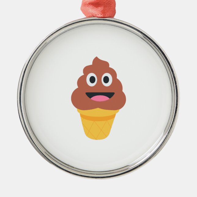 Eis-Kegel pooji Silbernes Ornament (Vorne)
